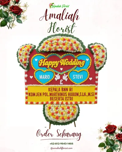 Karangan Papan Bunga Pernikahan di Bojongmenteng